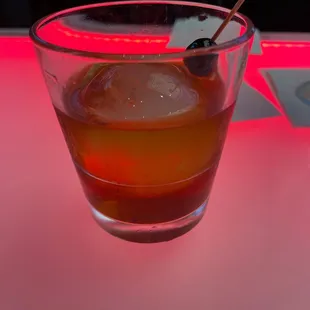 Luxsrdo, one round cube!   They know how to make an old fashioned.