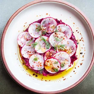 A delicious, refreshing vegetarian spin on the beef classic - Roasted Beet Tartare
