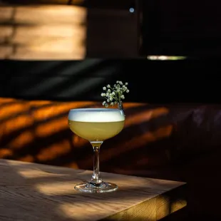 Golden hour with a golden cocktail in hand.