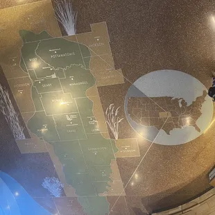 Intricate floor showing the Flint Hills (as seen from 2nd floor)