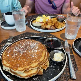 Buttermilk Vanilla Pancakes &amp; Eggs Benedict
