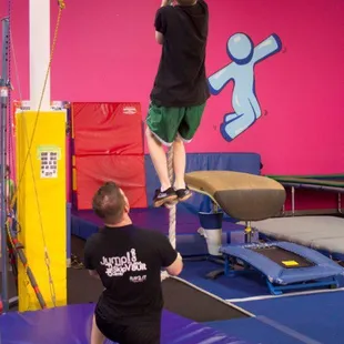 Climbing the rope, building muscles!!