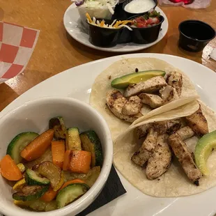 Fish Tacos with vegetable. The Sauteed Veggies were so good and they made my tacos just as I requested.