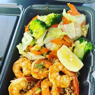 Single order shrimp hibachi