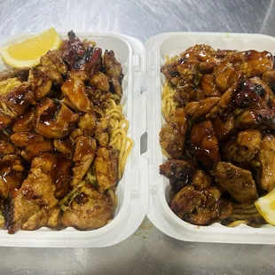 Chicken with chow mein noodles