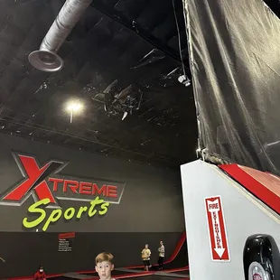 The ceiling falling apart over where the kids jump