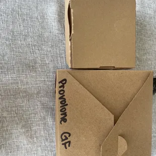 Boxes labeled with contents.