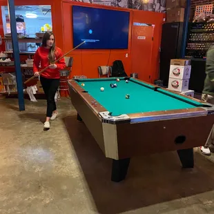 One pool table