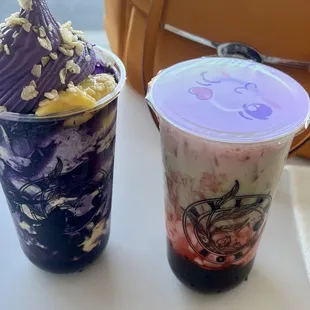 Ube supreme and strawberry matcha