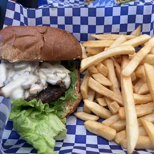 Mushroom and Swiss Burger