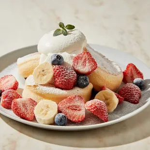 Fresh Fruit Souffle Pancakes
