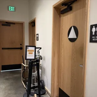 Bathroom is inside down a hall