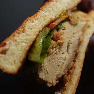 a close up of a sandwich