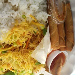 VEGGIE pancit, rice and beef rolls