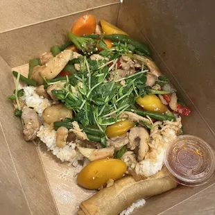 Flippin teriyaki chicken and lumpia