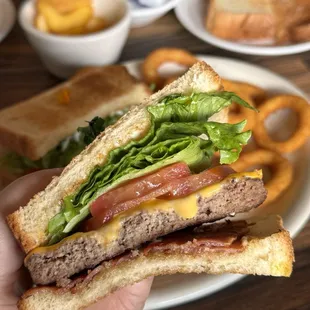 Hamburger Club (under Hamburgers on menu) - double decker instead, add extra lettuce and American cheese! Delicious sandwich!