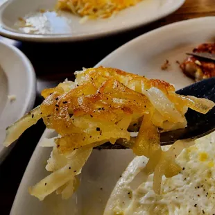 Perfect bite of hashbrowns!