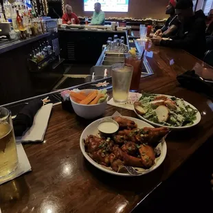 Wings and Salad