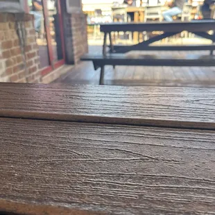 Lots of seating outside, plus a nice fireplace for cooler days