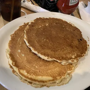 two pancakes on a plate