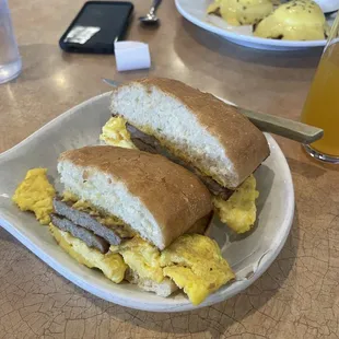 Hearty breakfast sandwich