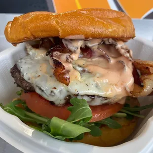 Flippin burger with bacon