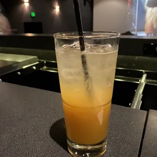 a glass of orange juice