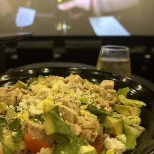 Cobb salad, Pinot Grigio and Deadpool... good!