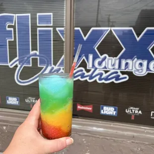 Rainbow spiked slushes