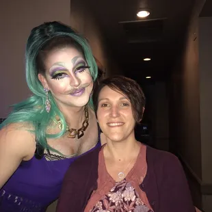 two women with green hair