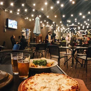 Pizza, pasta special (rigatoni with vodka sauce)