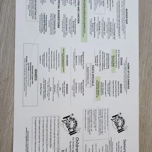 menu