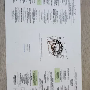 menu