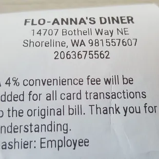 Just an fyi, added 4% beyond tax and tip (10/7/21)