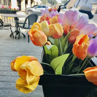 Faux flowers- patio