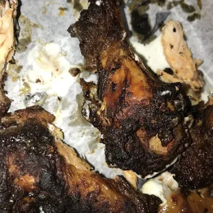 a close up of a chicken dish