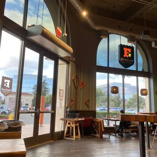 the inside of a restaurant