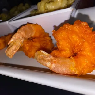 Fried shrimps.