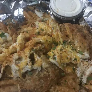 Jumbo lump crab loaded fries
