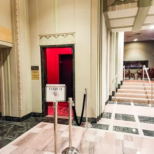 the entrance to the lobby