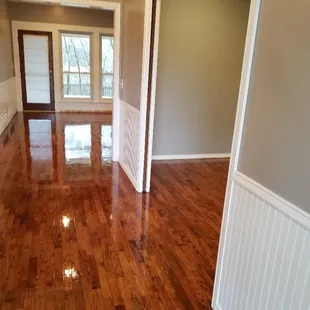 a hardwood floor in a house