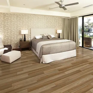 a bedroom with a large bed