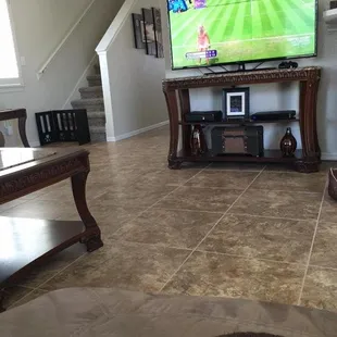 a tv in a living room