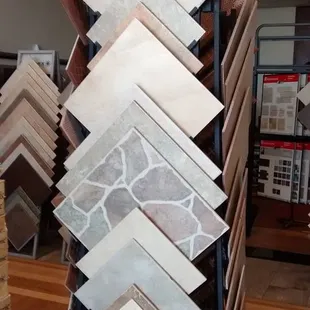 a display of tile samples