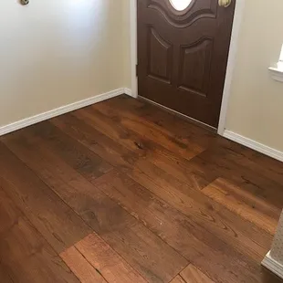 a hardwood floor in a home