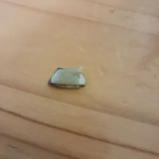 The piece was sharp took a good bit of it