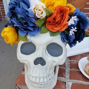 Day of the Dead skull outside