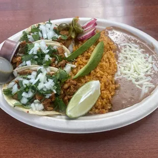 Chicken taco plate