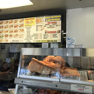 the menu of a fast food restaurant