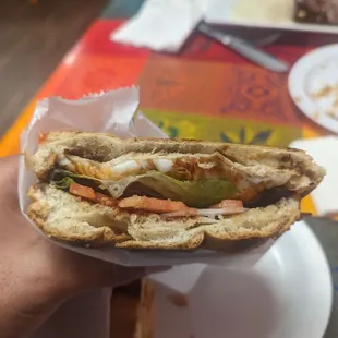 Torta with pollo a la plancha